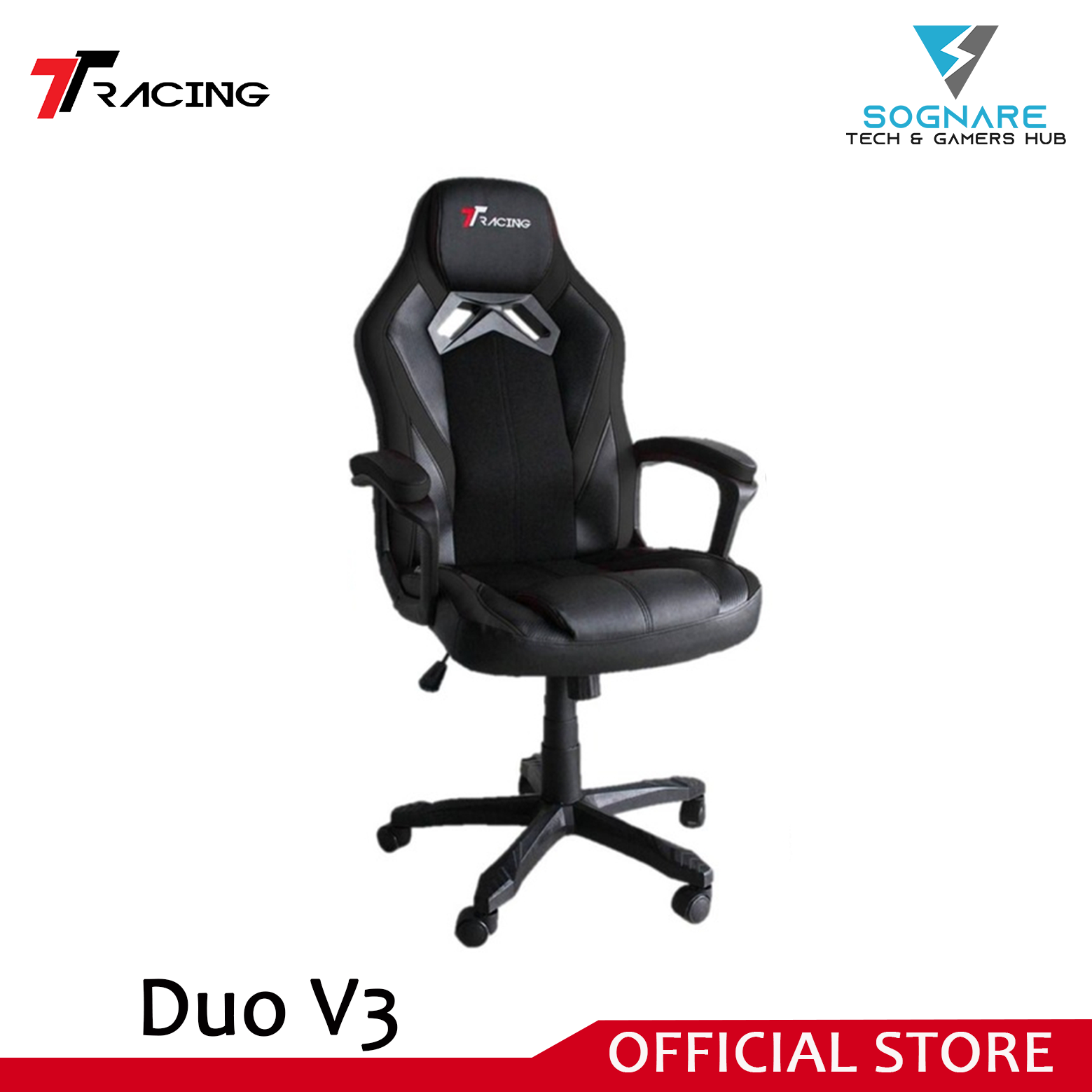 TT Racing Duo V3 Gaming Chair | Height Adjustable | Breathable and PU