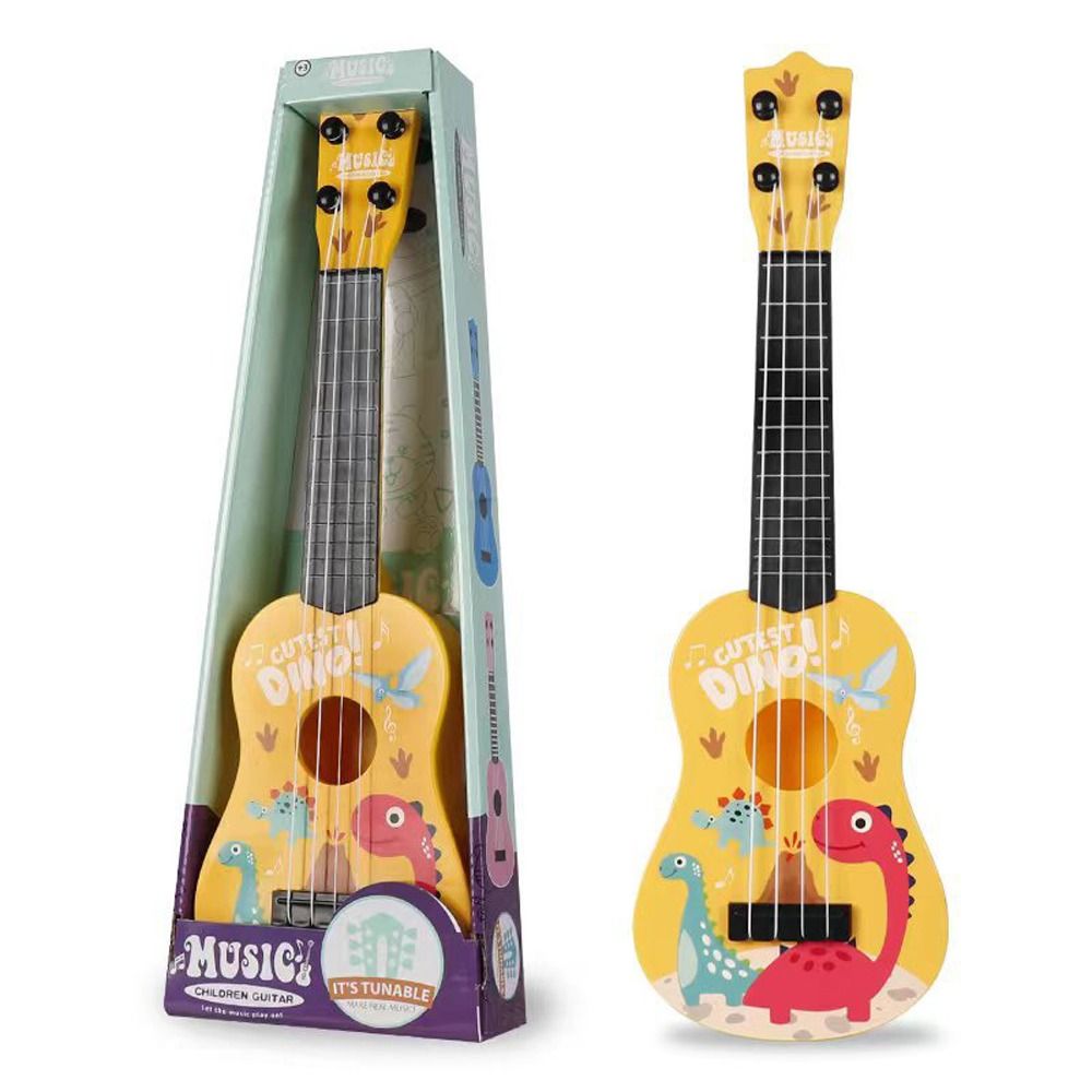 BELIEVE12 Lovely Cute 4 Strings Children Gift Dear Dinosaur Elephant Instruments Music Toy Children Ukulele Musical Toy Small Guitar Toy Music Learning Toy