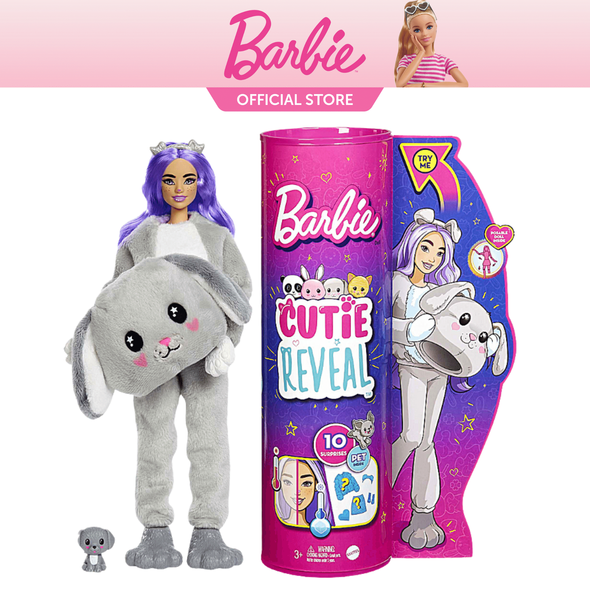 Barbie Cutie Reveal Doll Animals Series 1 ( KITTEN, PANDA, BUNNY or ...