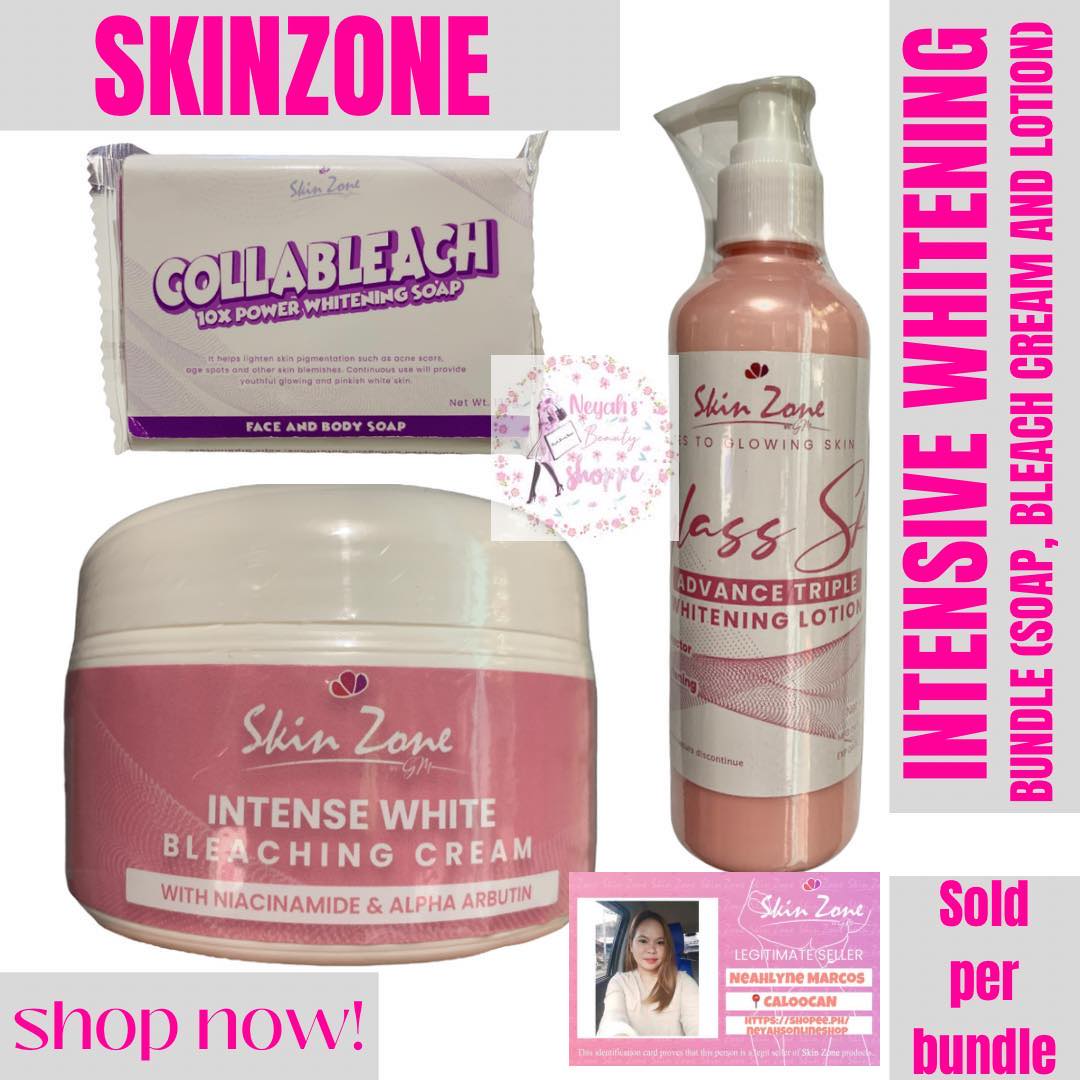 SKINZONE INTENSIVE WHITENING BUNDLE (1 SOAP, 1 BLEACH CREAM, AND 1