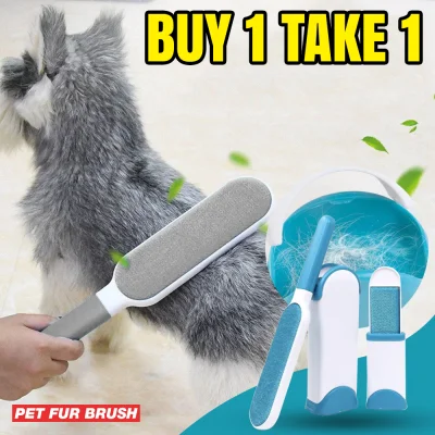 Buy 1 Take 1 Easy And Durable Pet Fur Remover Pet Hair Brush Double Lint Remover Fur Scrub Brushes Magic Clean Brush w/ Self Claning Base