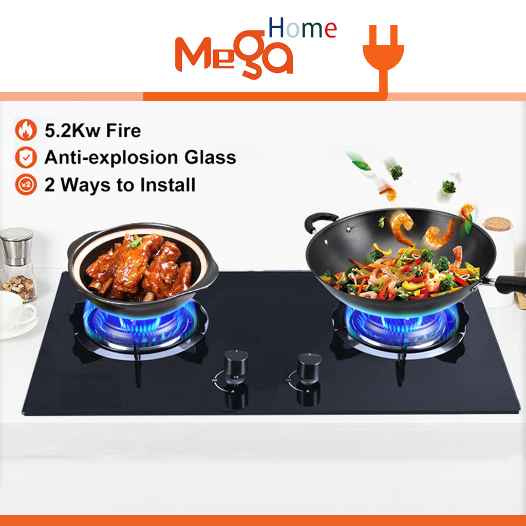 Megahome Builtin 2Burner Gas Range Double Burner Gas Stove with Hob