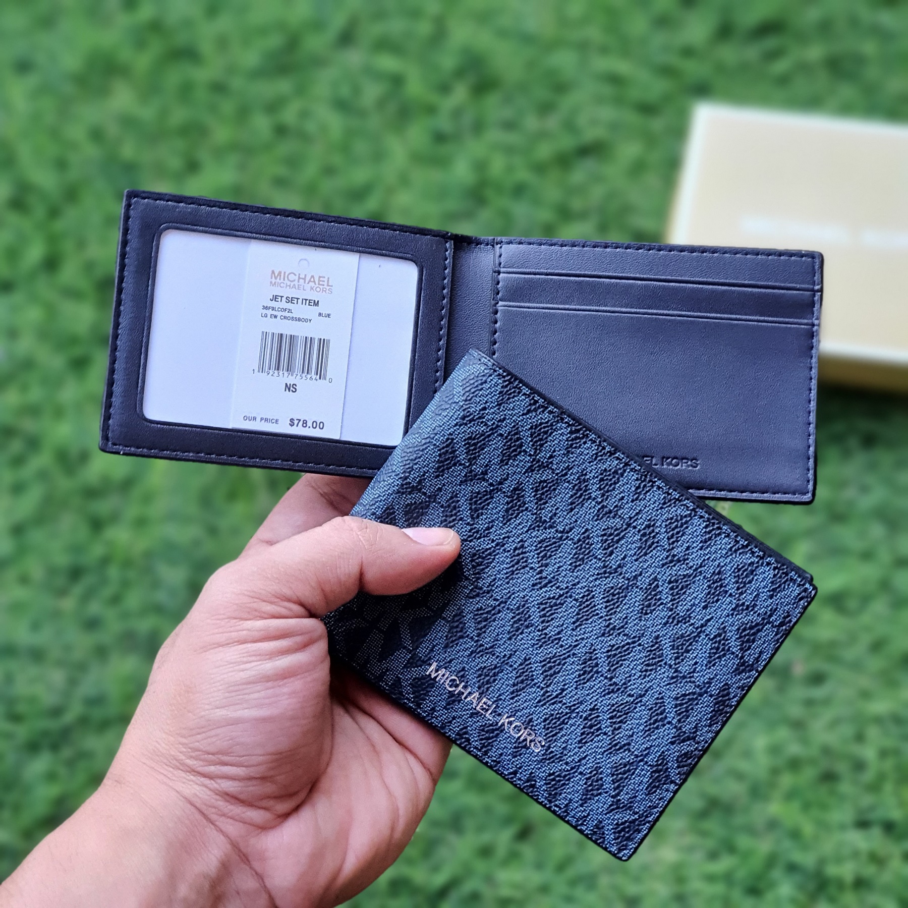 Original Michael Kors Jet Set Men's Monogram Leather Bifold Wallet