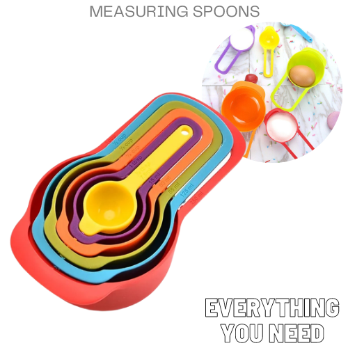 bangyoudaoo 6Pcs Plastic Measuring Spoons Measuring Cup Spoon Set Stackable  Measuring Cups Multi-Color Measurements Set for Mixing Baking 6pcs 