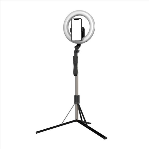 Selfie Pole Tripod with Fill Light 8 Inch 1.6M Telescopic Portable Live Desktop Floor LED Fill Light Bracket