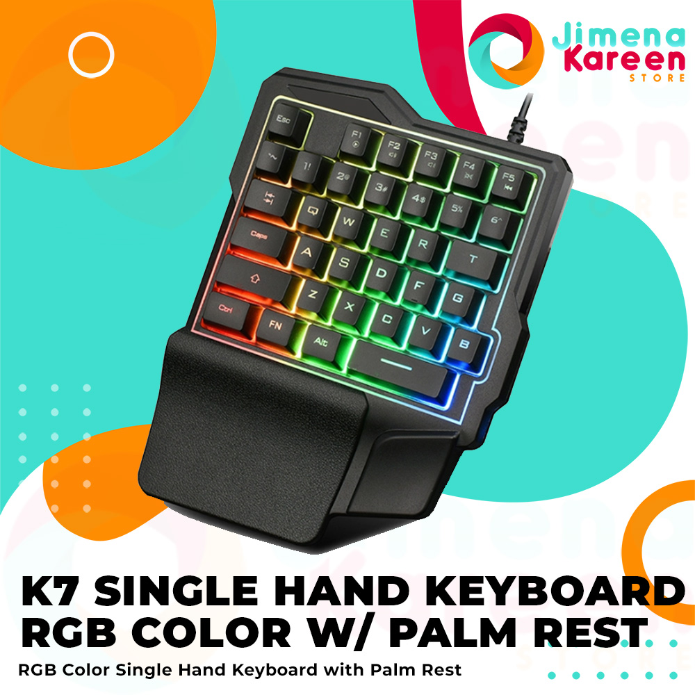 K7 Single Hand Keyboard Colorfull RGB with Palm Rest Lazada PH