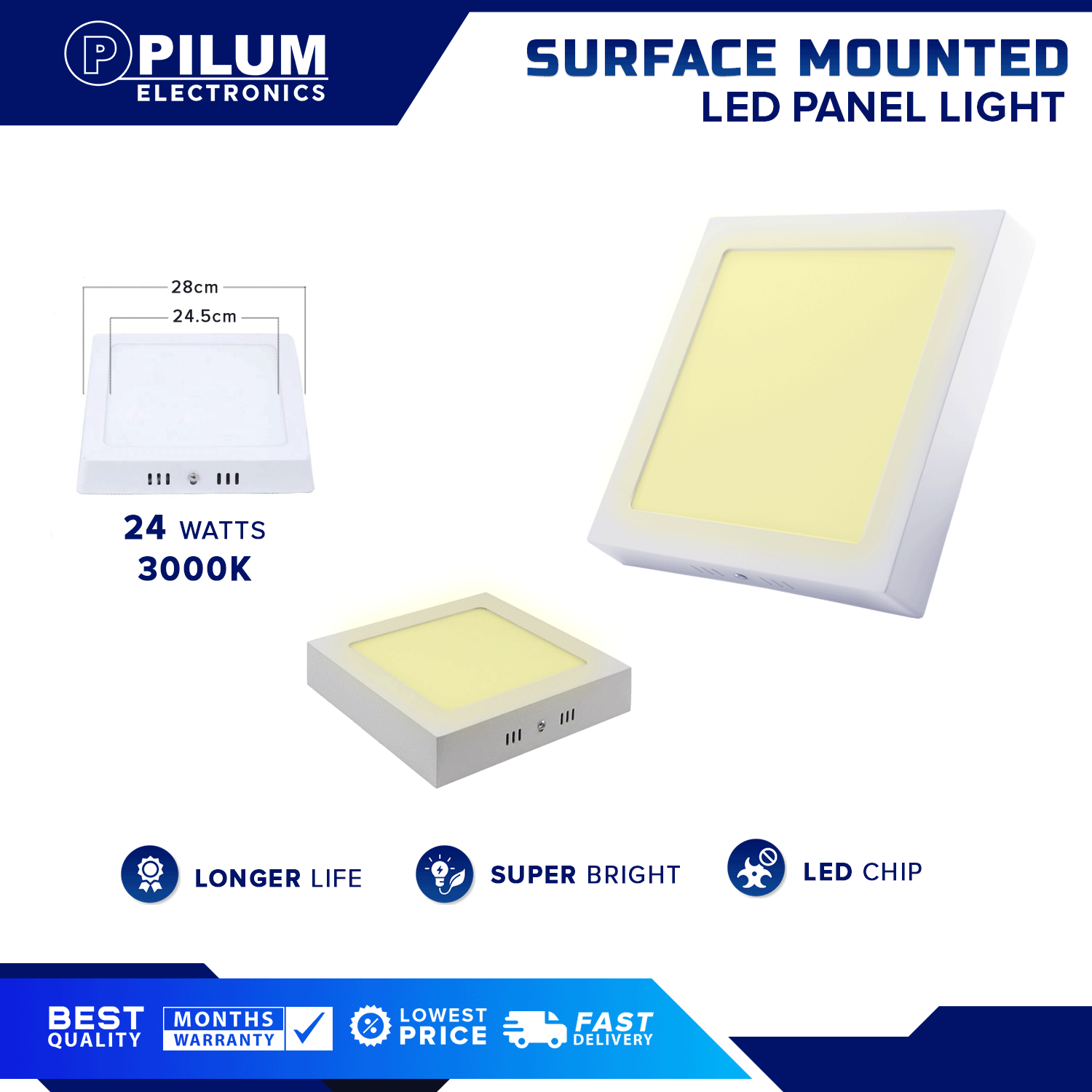 Pilum LED / Surface Mounted Panel Lights 6w, 12w, 18w, 24w / Round ...