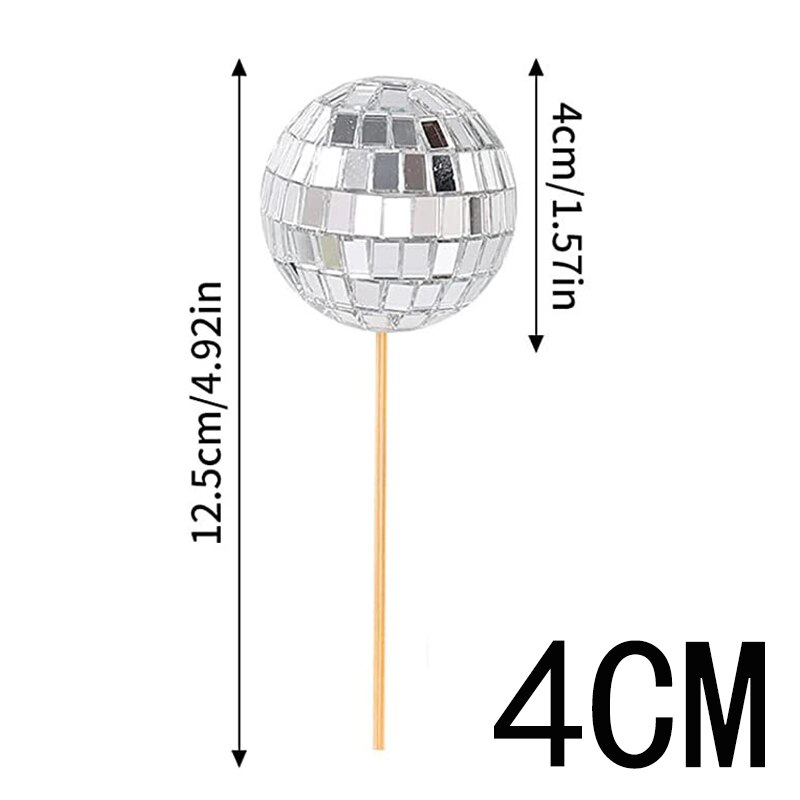 Shiny Disco Ball Cake Topper Happy Birthday Supplies Birthday Cake