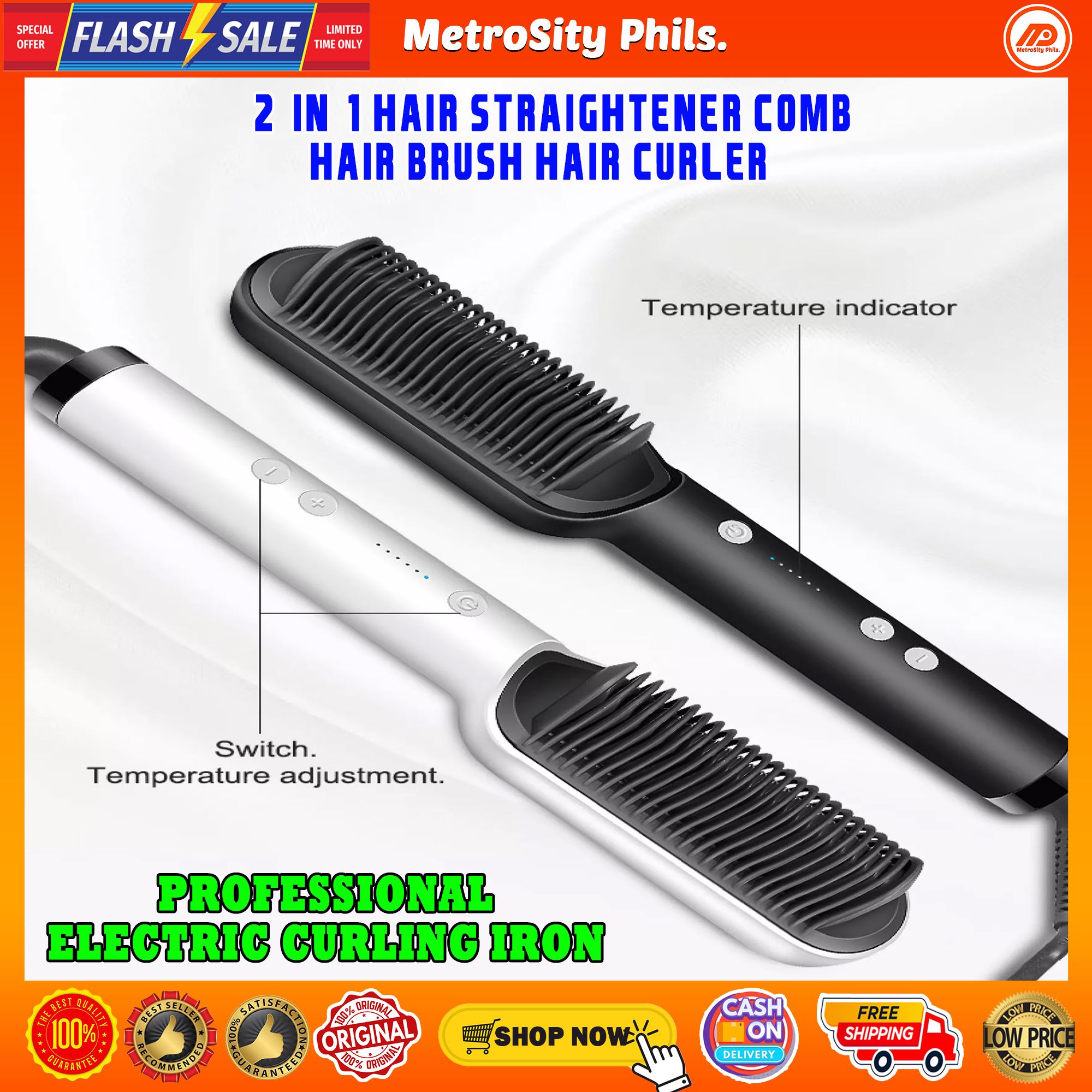 ORIGINAL UBEATOR 2-IN-1 HAIR STRAIGHTENER COMB HAIR BRUSH HAIR CURLER  PROFESSIONAL ELECTRIC CURLING IRON HAIR STYLE FLAT IRON FAST HAIR IRON  STRAIGHTENER HAIR STRAIGHTENER HAIR IRON STRAIGHTENER ORIGINAL FOR REBOND HAIR  BRUSH