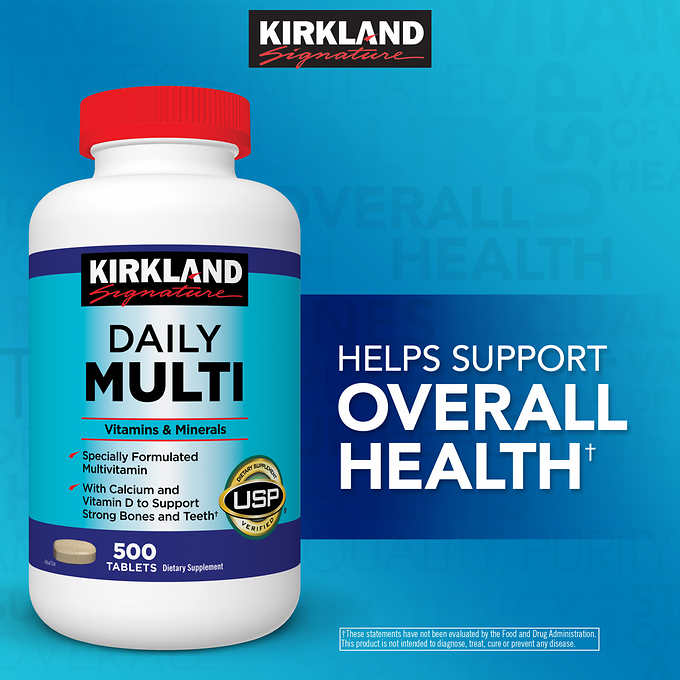 Kirkland Daily Multi Vitamins And Minerals 500 Tablets Rich In Vitamin C Vitamin A Vitamin D3 Vitamin E Vitamin K Vitamin B 12 And Biotin Review And Price
