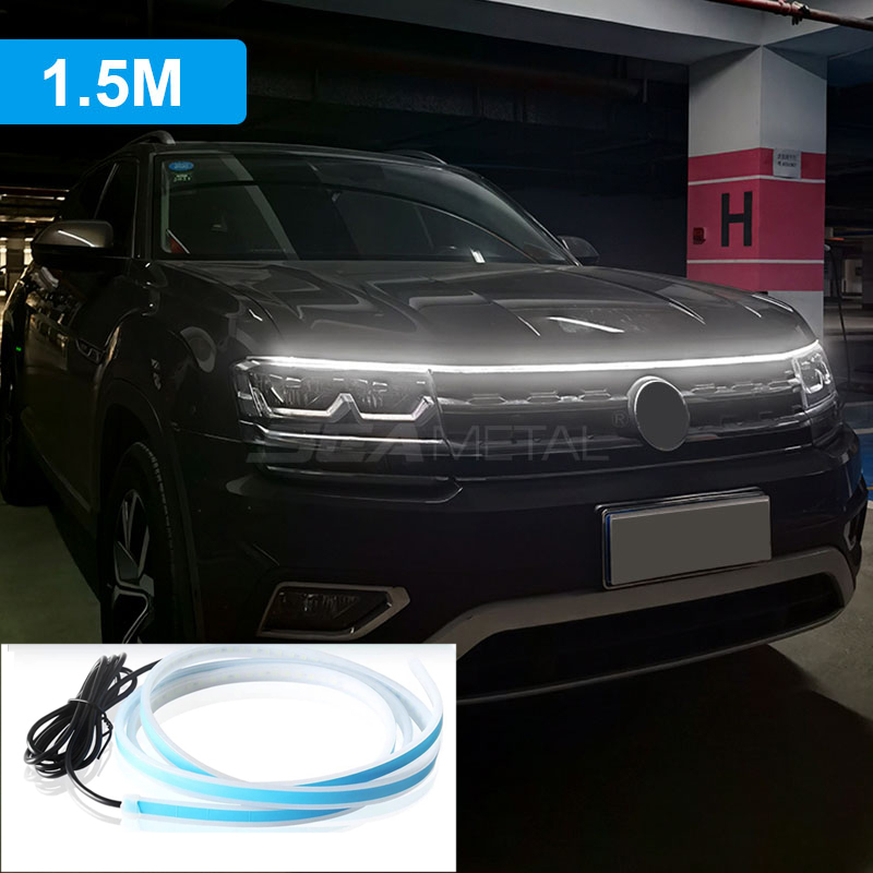 SEAMETAL Car Hood Scan Light Strip 12V LED Engine Hood Ambient Lamp Daytime Running Striplight