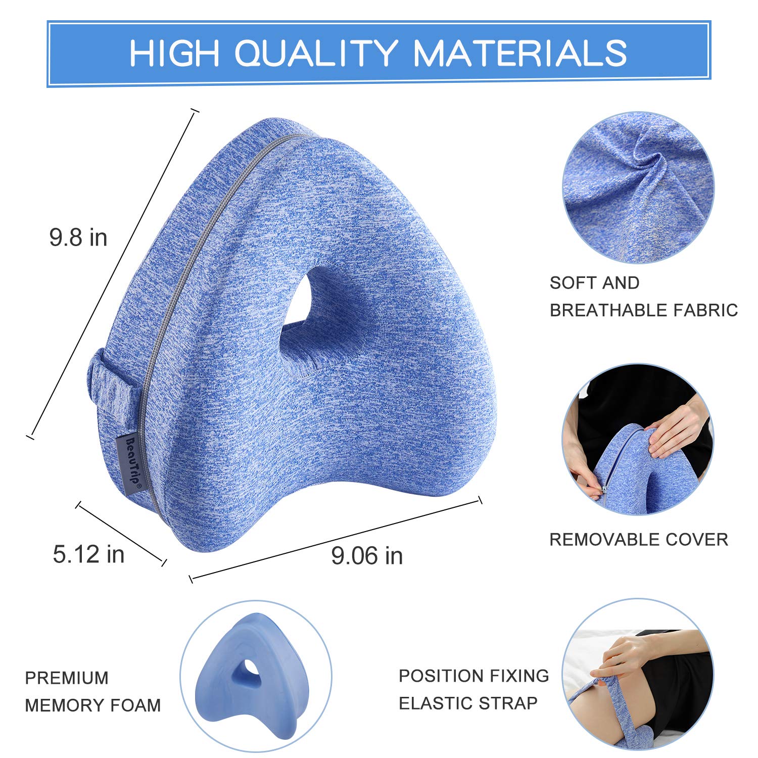 Knee Wedge Pillow Leg Support Pillow Resilience Rebound Memory Foam