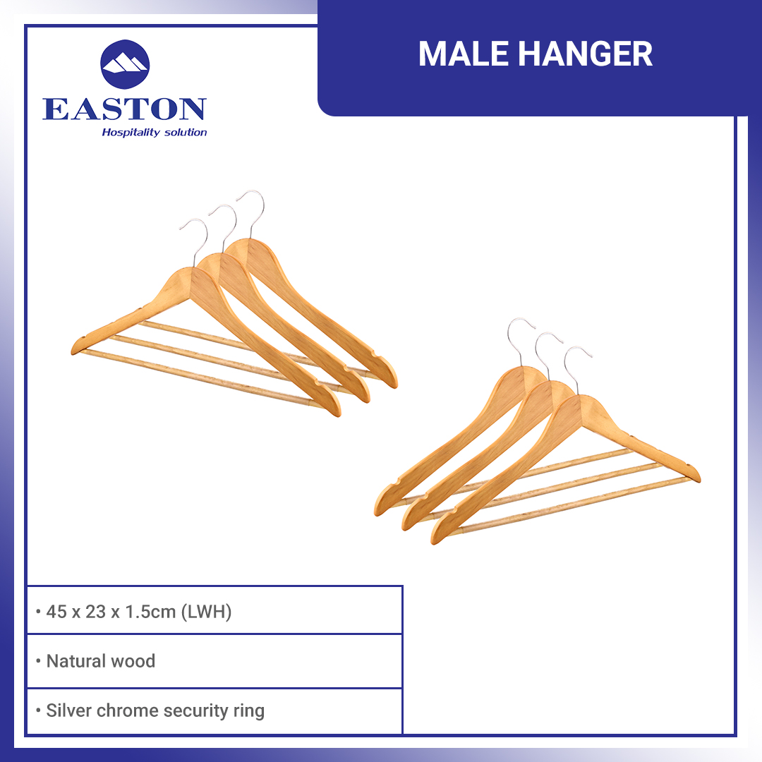Easton Male Hanger Natural Wood Straight Design (Set of 6) Lazada PH