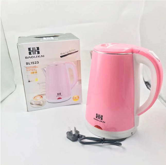 NEW KETTLE STAINLESS PORTABLE ELECTRIC KETTLE COLOR COLD TOUCH