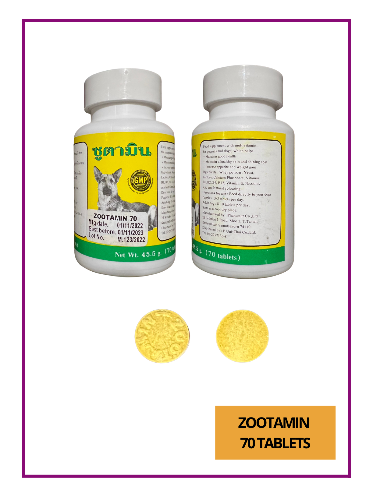 Zootavit and Zootamin Food Supplements, Calcium and Multivitamins for