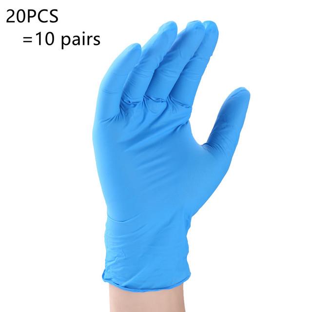 Black Disposable Chemical Resistant Rubber Nitrile Latex Gloves Work