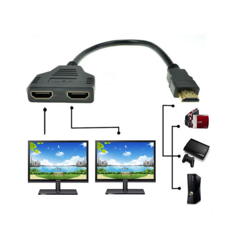 Bảng giá 1080P HDMI Port Male to 2 Female 1 In 2 Out Splitter Cable Adapter Converter Phong Vũ