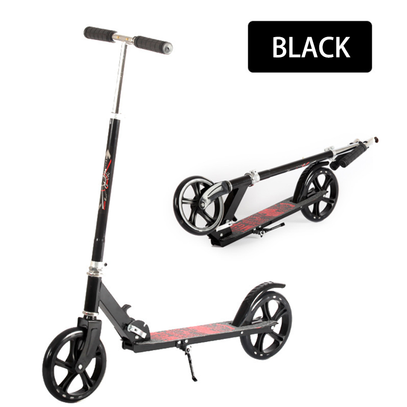Tos Store Adult Foldable Scooter People Height Adjustable Portable Wide