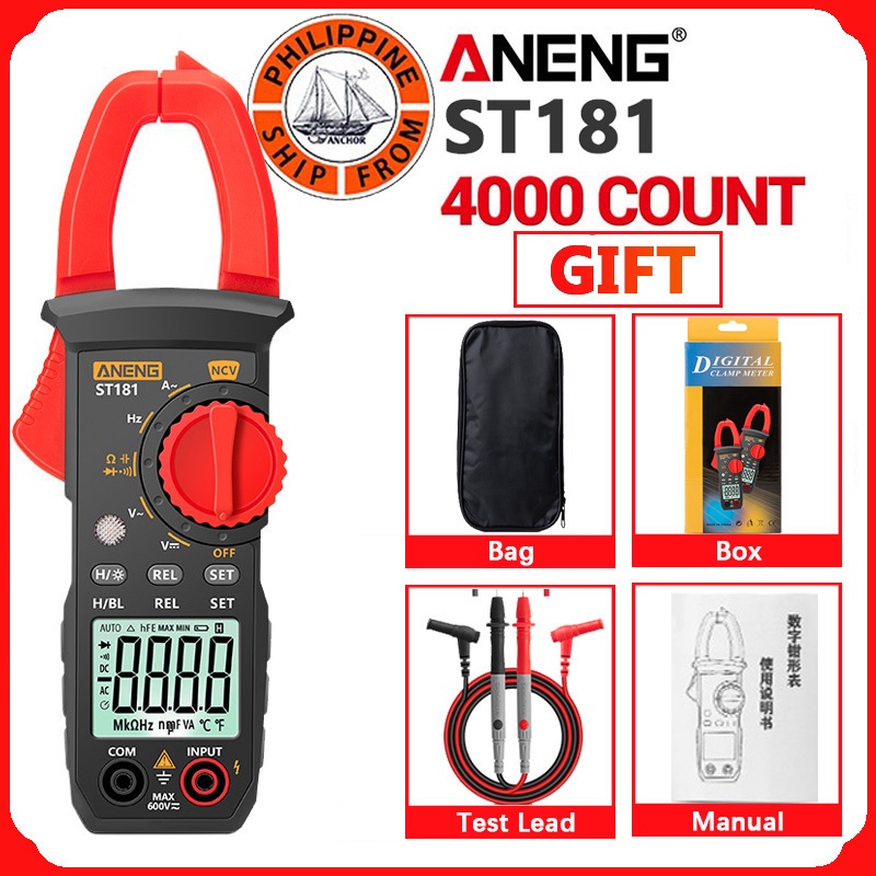 ANENG ST181/ST182 Digital Clamp Meter Multimeter Tester Digital Tester