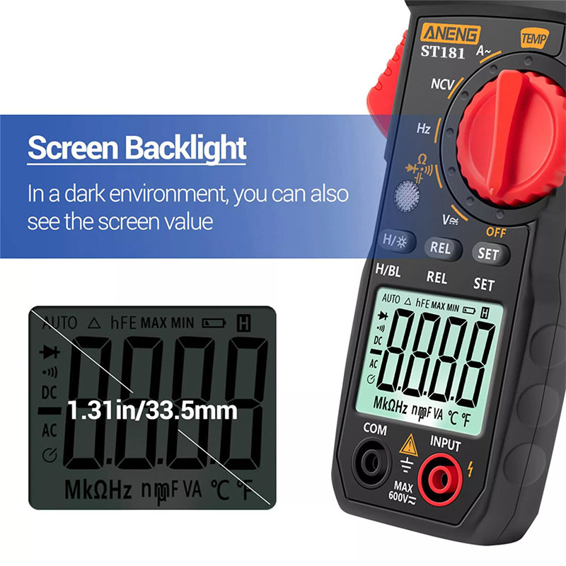 Digital Multimeter Electronic Volts Amps Clamp Meter Tester 400A