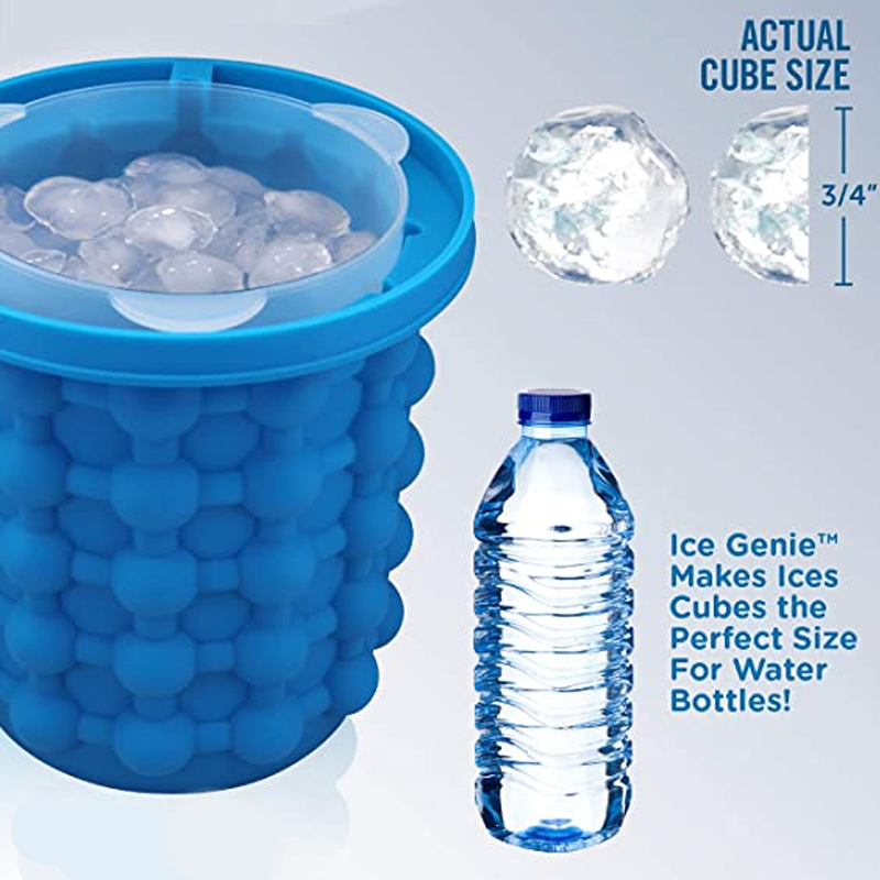  The Ultimate Ice Cube Maker Silicone Bucket with Lid Makes  Small Size Nugget Ice Chips for Soft Drinks, Cocktail Ice, Wine On Ice,  Cylinder Ice Trays, Crushed Ice Cup Maker Mold