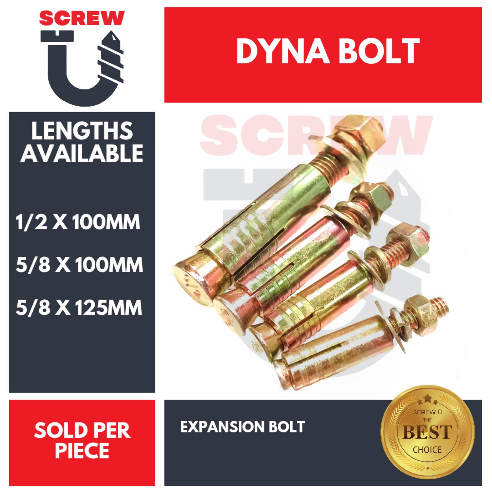 Dyna Bolt 1/2 | 5/8 | Expansion Bolt Sold per pc. | Lazada PH