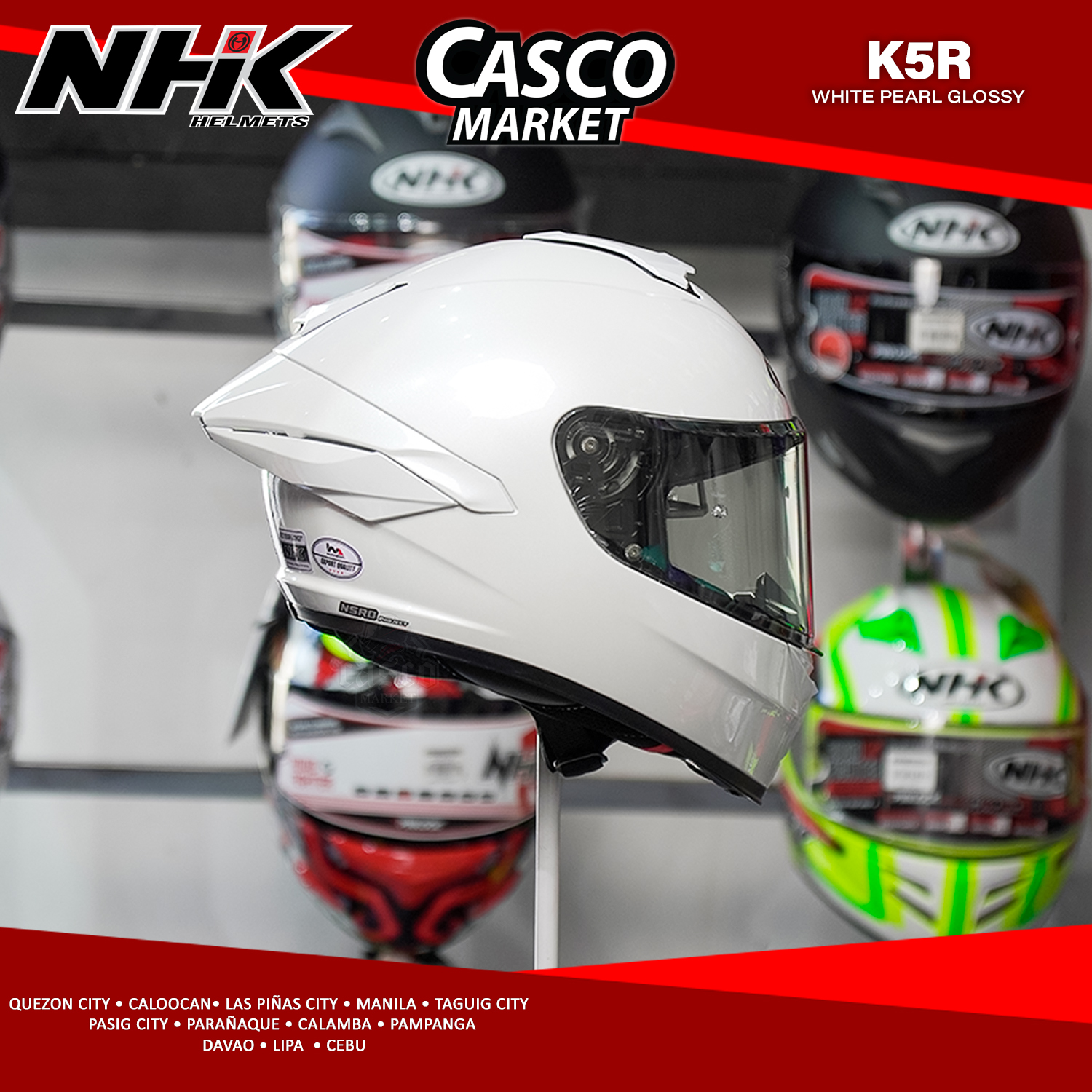 NHK K5R-SOLID FULL FACE DUAL VISOR MOTORCYCLE HELMET New Nhk K5R