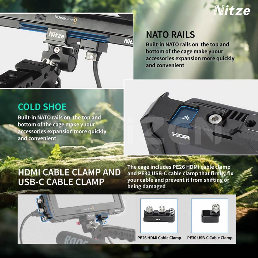 Produktbild von Nitze Cage Für Blackmagic Design Video Assist 7" 12G-SDI/HDMI HDR