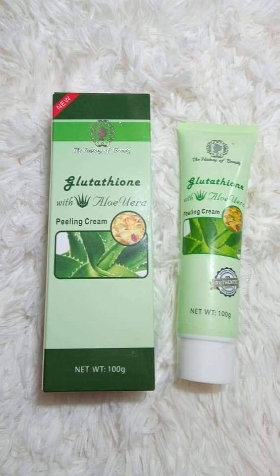 the history of beauty glutathione with aloe vera ORIGINAL HISTORY OF BEAUTY GLUTATHIONE WITH ALOE VERA EXTRACT EXFOLIATING  MAGIC PEELING GEL CREAM INSTANT SILKY TEXTURE Dark Spot Corrector  Brightening Moisturizing - Lazada