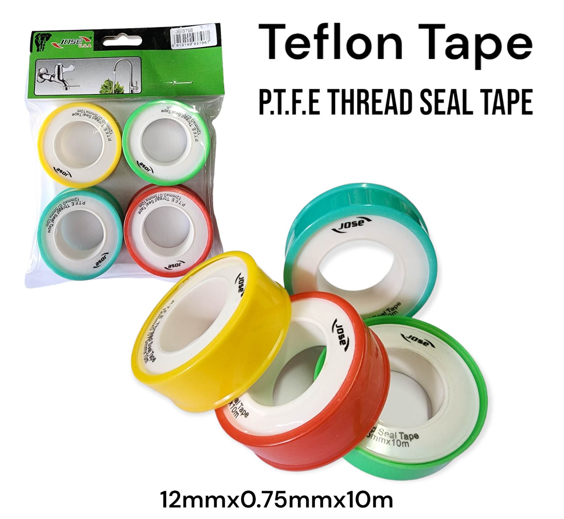 Teflon Tape P.T.F.E Thread Seal Tape 12mmx0.75mmx10mm( 4PCS ) Lazada PH