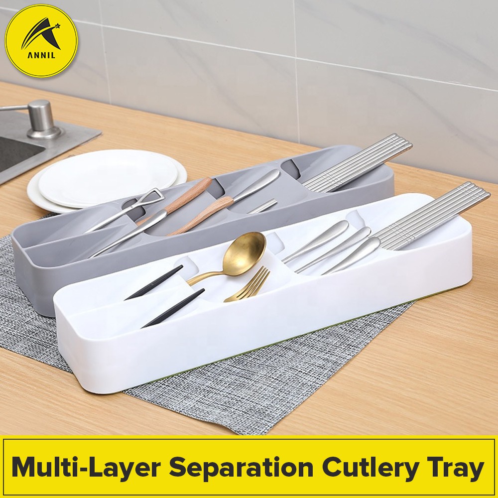 Annil Kitchen Drawer Organizer Tray Cutlery Multilayer Separation