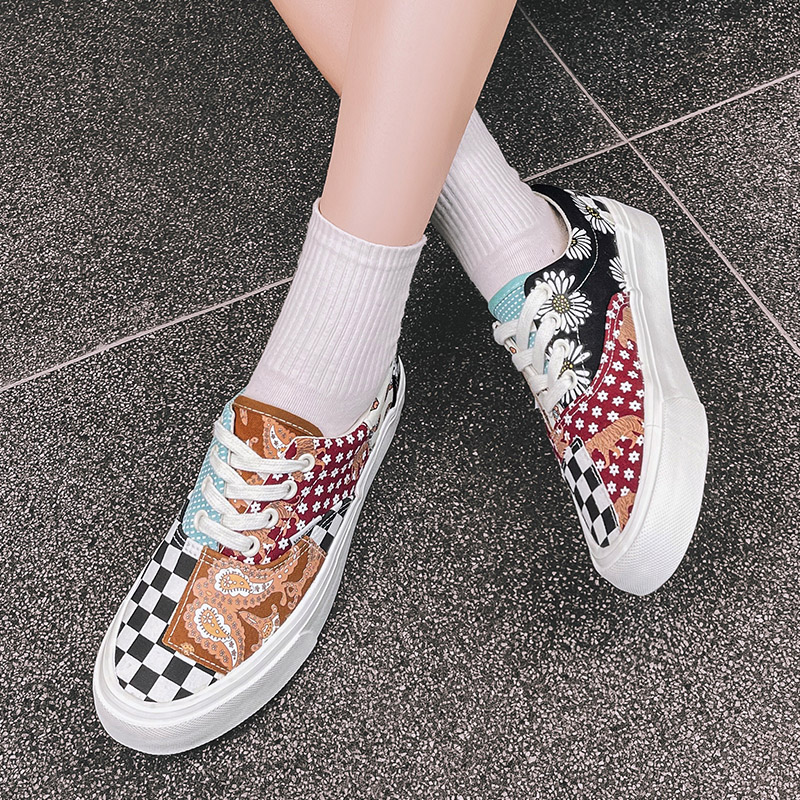 old skool platform checkered vans