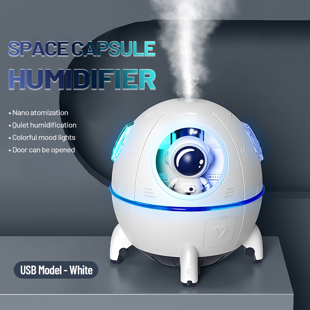 Achetez MJ046 Space Capsule Astronaute Humidificateur USB Mute Home Office  Mist Mist Avec Lumière Nocturne - Rose de Chine