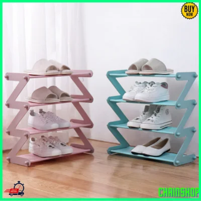 CHAINSHOP Fashion 4 layer Korean version shoe rack Shoe Storage Rack Save Space Multi Layer Assembled Shoe Holder