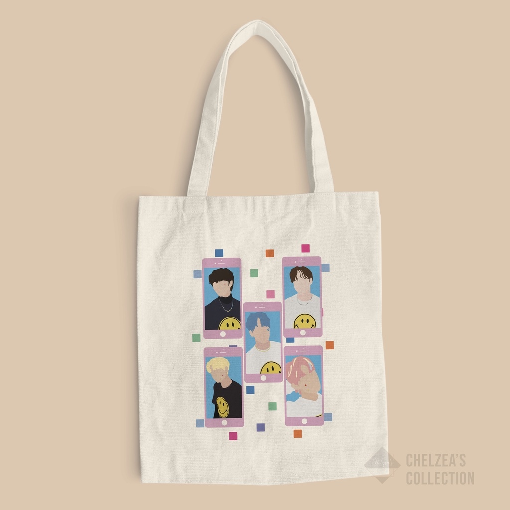 Canvas Tote Bag TXT Tomorrow x Together Inspired graphic print KPOP