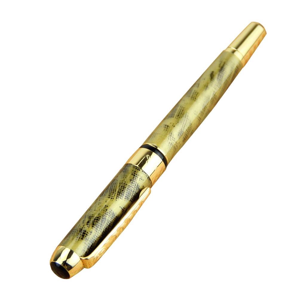 Jinhao X250 Deluxe Gold Grid Fountain Pen Medium Nib