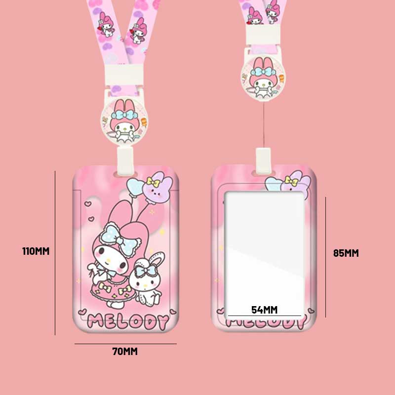 Japan Sanrio Original Authentic Retractable Lanyard Card Holder Kuromi ...