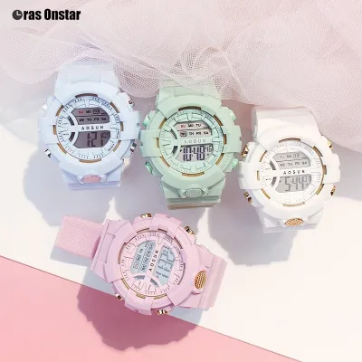 Hot sale Women's Watch Fashion Digital Electronic Watch Unicorn Macaron Color Waterproof Sports LED Watches