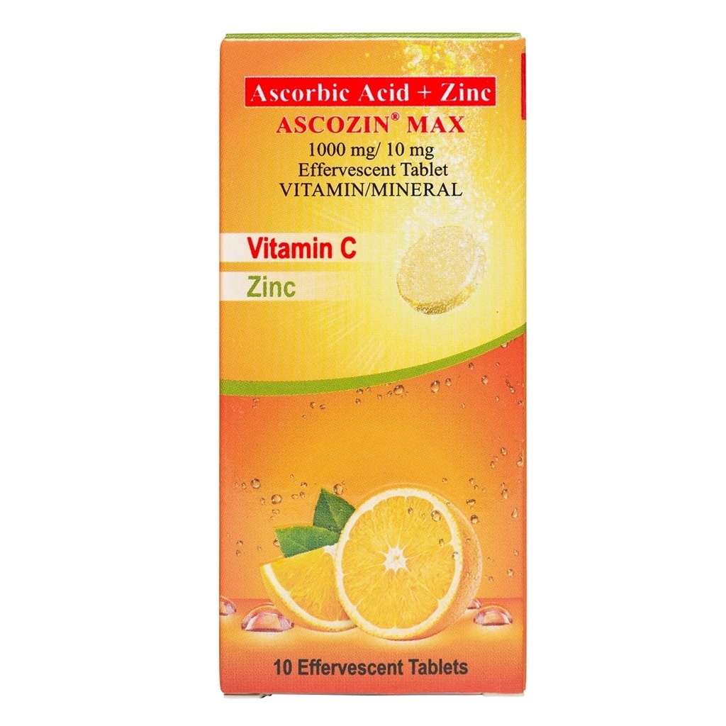 ASCOZIN MAX Vitamin C plus Zinc Effervescent Tablet X10 Lazada PH