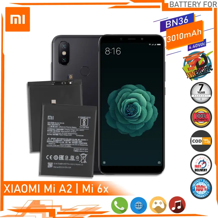 Battery For Xiaomi Mi A2 Mi 6x Battery Model Bn36 Original Capacity High Quality Battery 3010mah Lazada Ph