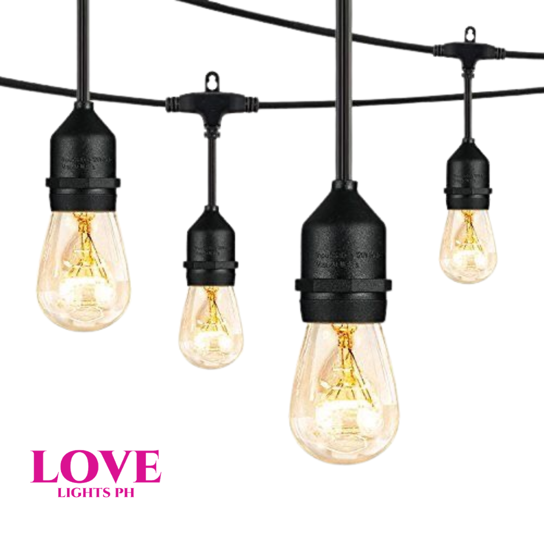 Love Lights Edison Bulb Solar Powered 48ft / 10 Meters 20 Bulbs Patio