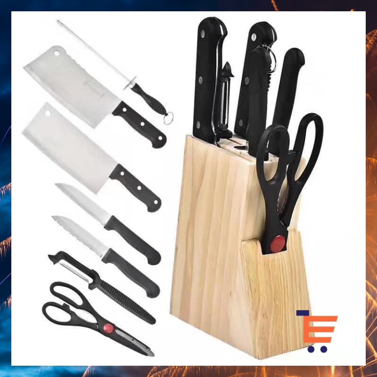 ESTORE 8PCS Kitchen Knives With Peeler And Scissor Carving Knife Knife