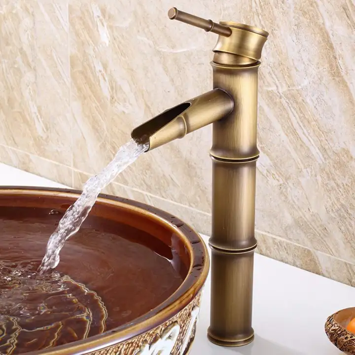Fityle Retro Bathroom Faucet Brass Basin Sink Faucets Luxury Tap