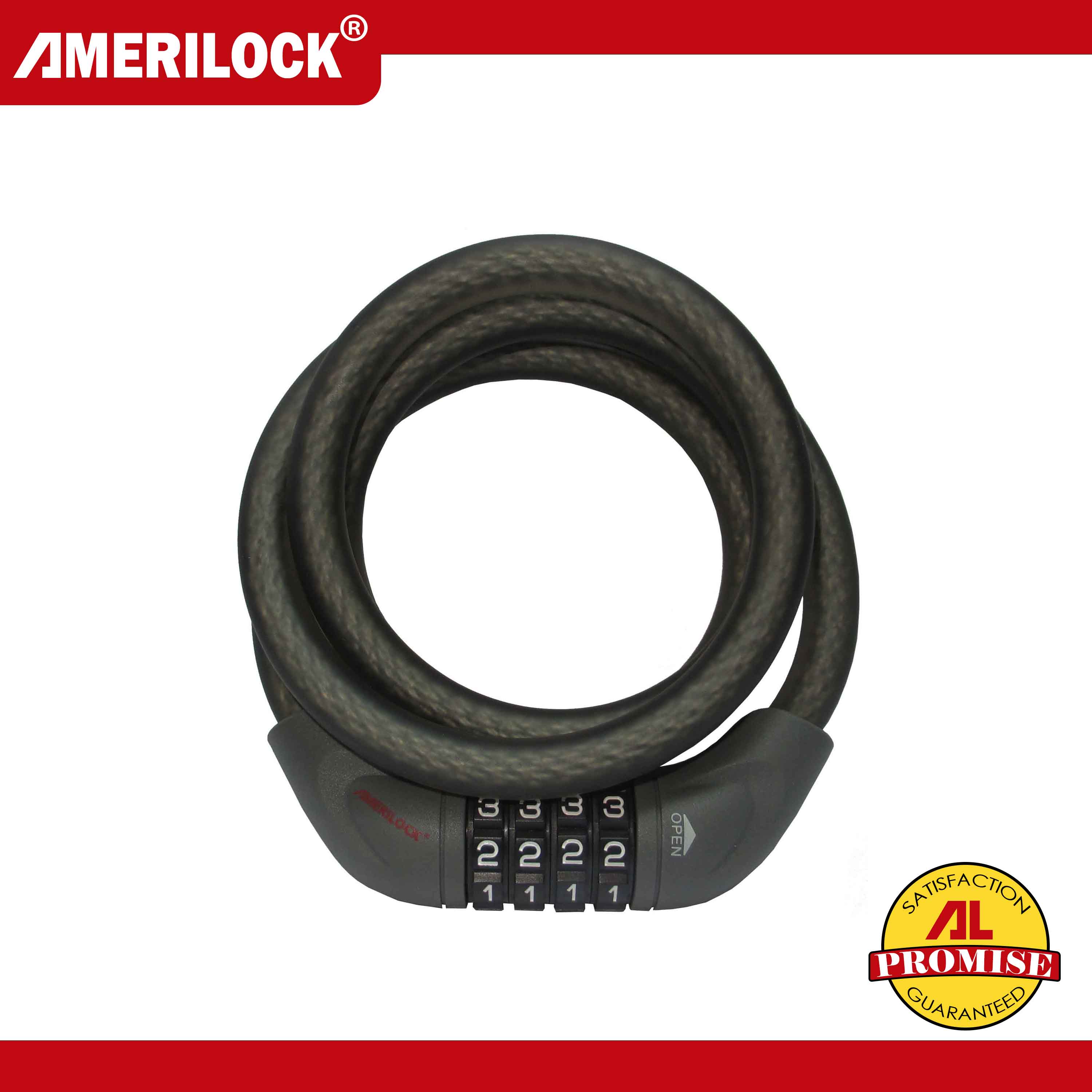 AMERILOCK Super Heavy Duty Combination Bike Lock (AL 507) Red, Blue