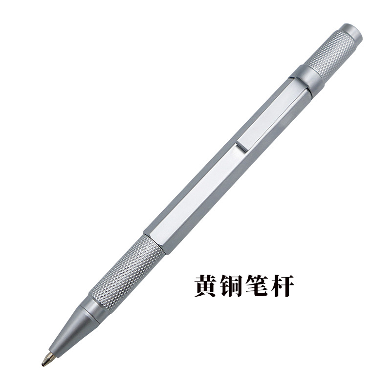 Aviation one hexagonal brass rotary ball point pen neutral pen core ...