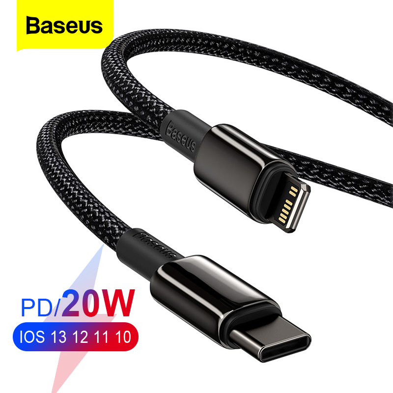 【48 hour shipped】Baseus 20W usb c to lightning Cable Metal USB Cable