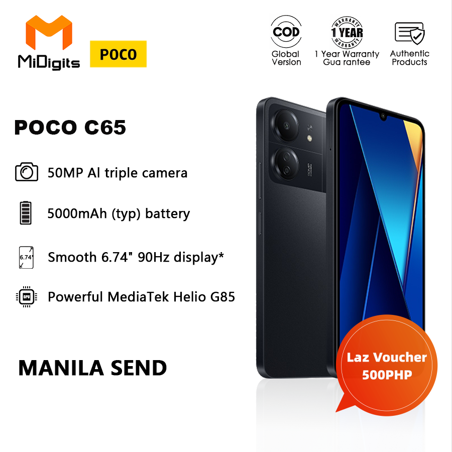 Cheap Xiaomi POCO C65 with NFC MediaTek Helio G85 6.74 90Hz Dot Drop  display Global Version SmartPhone