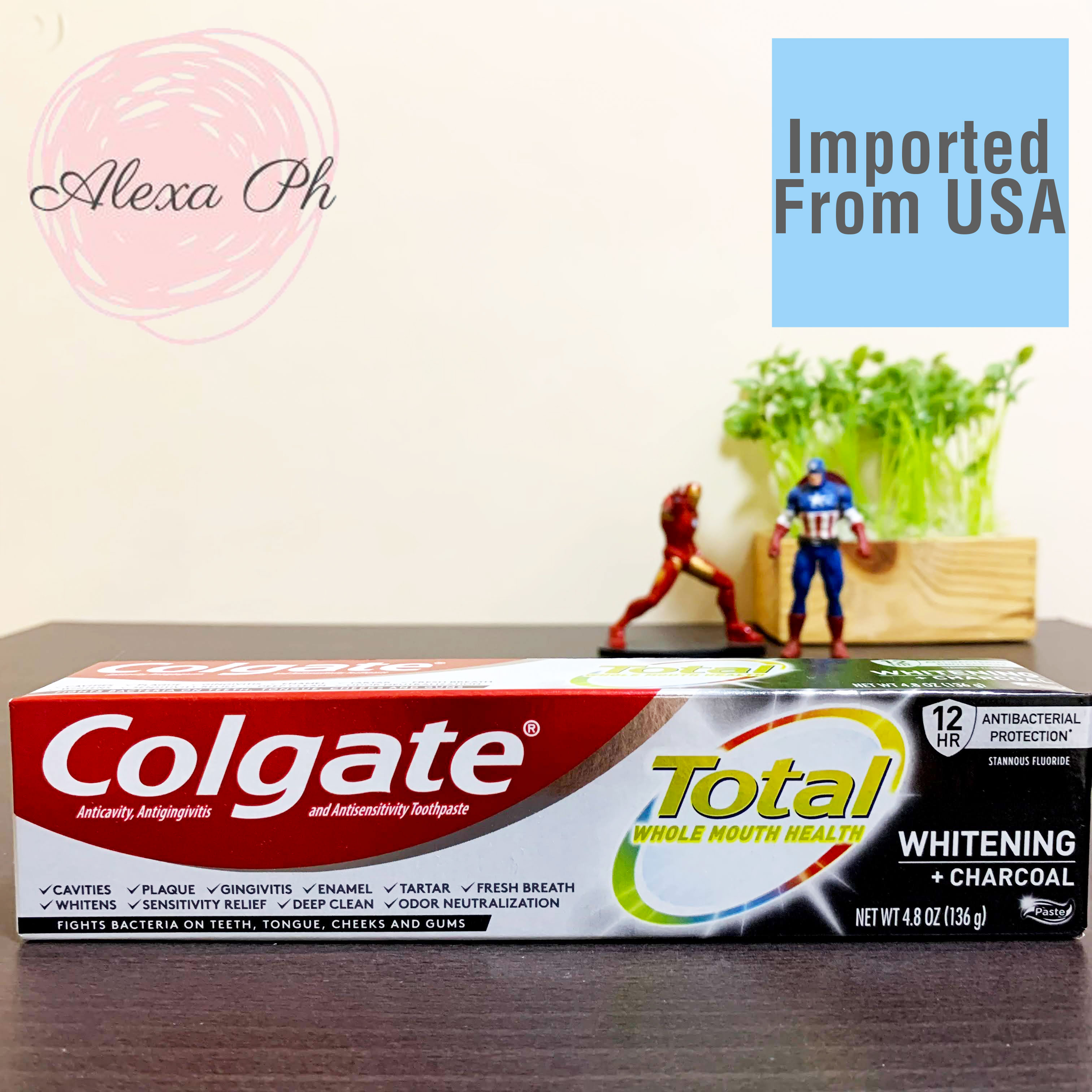 Colgate, Total Whole Mouth Health, WHITENING + CHARCOAL, Toothpaste (93