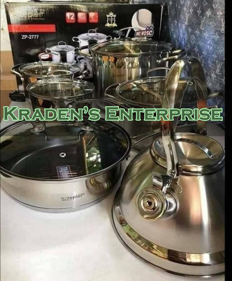 ZEPTER ELEGANCE COOKWARE MARBLE COATING SET STAINLESS STEEL INDUCTION