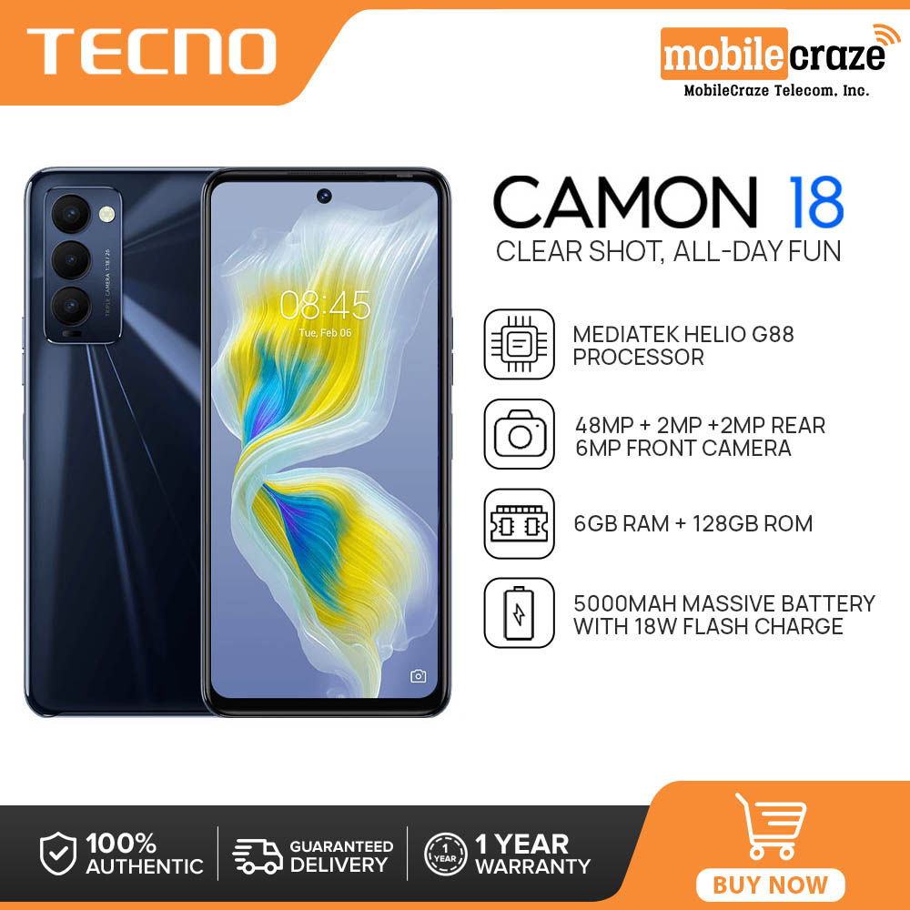 tecno camon 18 6 5 gb 128 gb